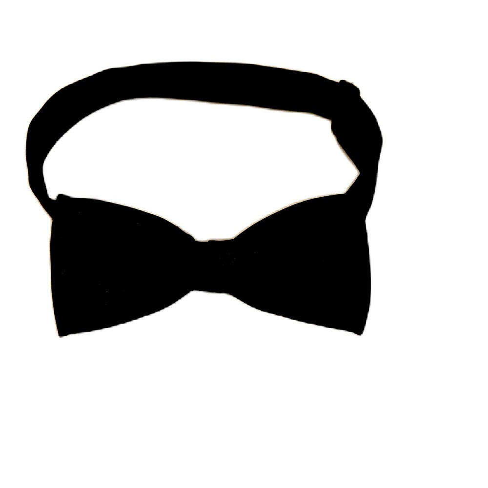 BLACK SATIN ADJUSTABLE BOWTIE